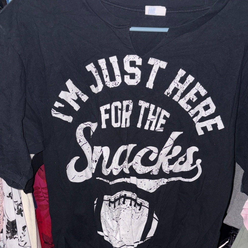 Kids Black Graphic Tee - I'm Just Here For The Snacks